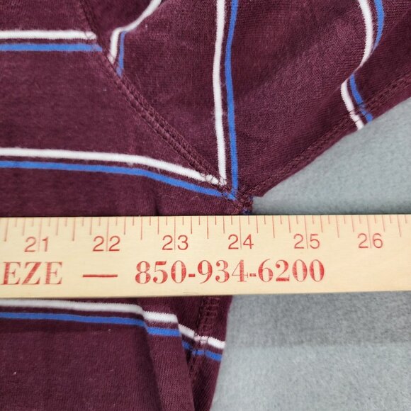 Chaps Long Sleeve Shirt Mens Size XL Burgundy Striped Preppy School Career Top - Picture 7 of 8